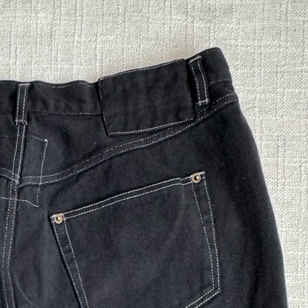 Assembly Black Denim Jeans Button Fly Side Zipper Gorpcore - Picture 5 of 11